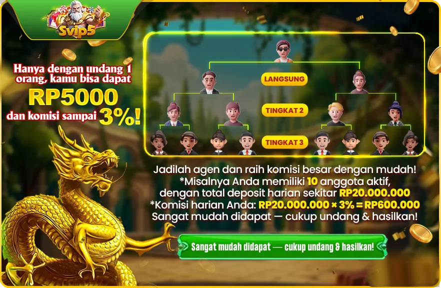 Hanya dengan undang 1 orang, kamu bisa dapat RP5000 dan komisi sampai 3%!